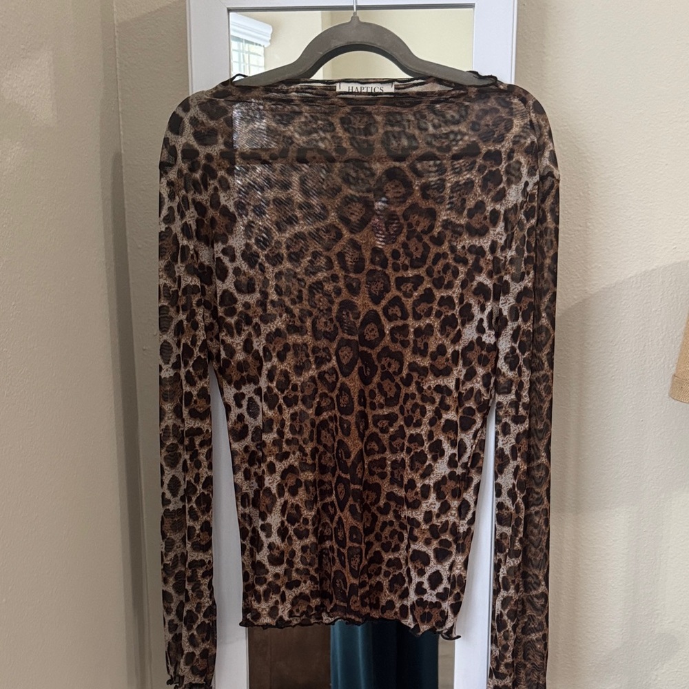 Leopard Print Sheer Top NWOT by Haptics but in packaging from boutique